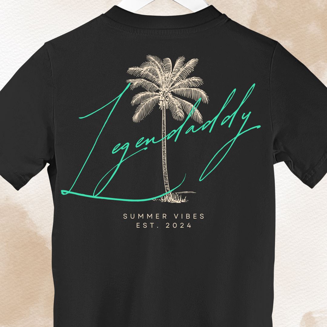 Legendaddy Summer Vibes - Fecha personalizada - Premium Shirt Backprint