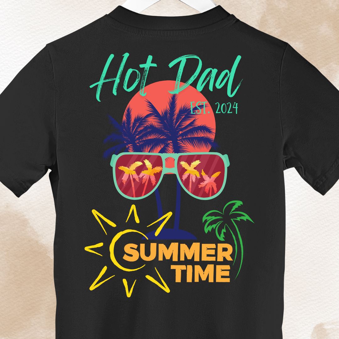 Hot Dad - Fecha personalizada - Premium Shirt Back -print