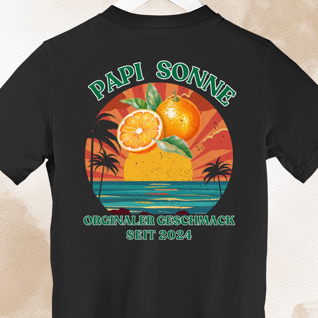 Papi Sonne - Datum personalisiert - Premium Shirt Backprint