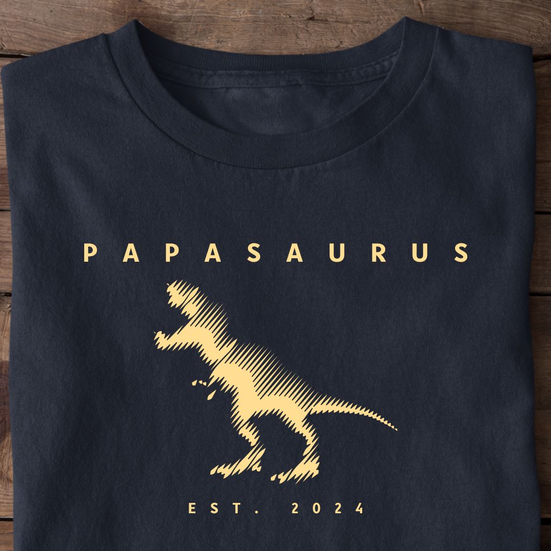 Papasaurus Fecha personalizada - Camisa premium