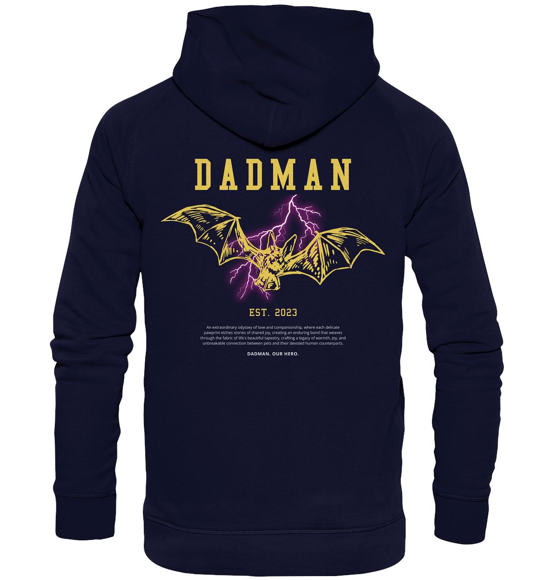 Dadman Thunder Backprint Date Personalized - Basic Unisex Hoodie