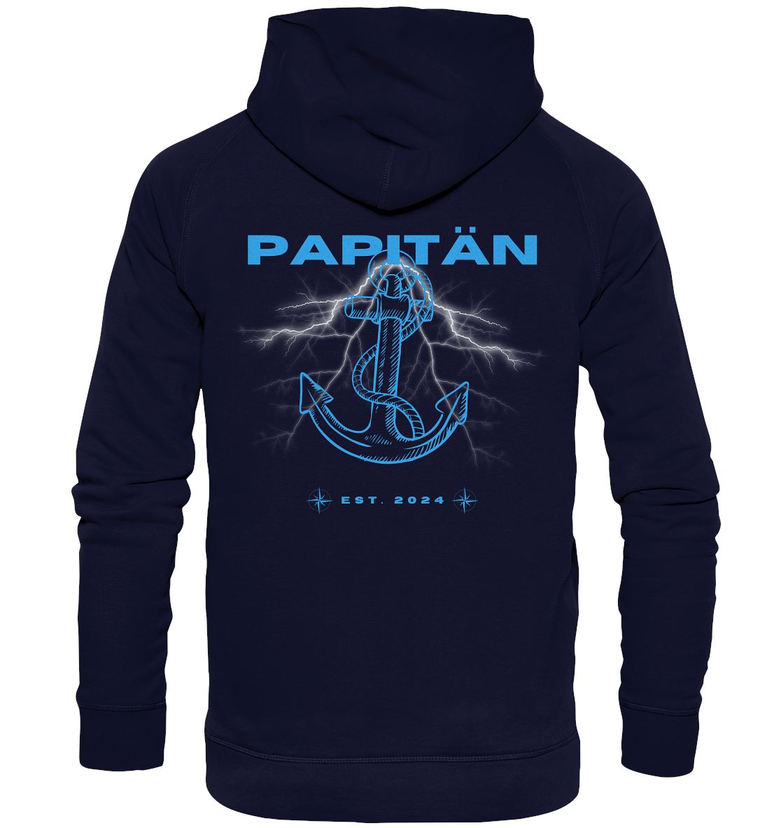 Data di backprint di papitän personalizzato - felpa con cappuccio unisex di base