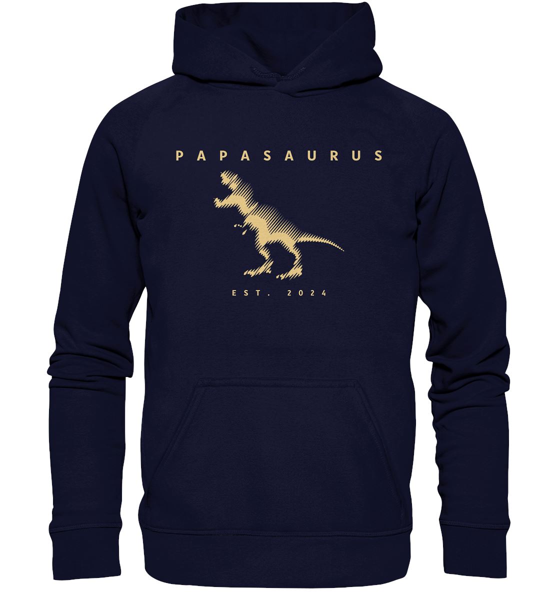 Papasaurus fecha personalizada - sudadera con capucha unisex básica