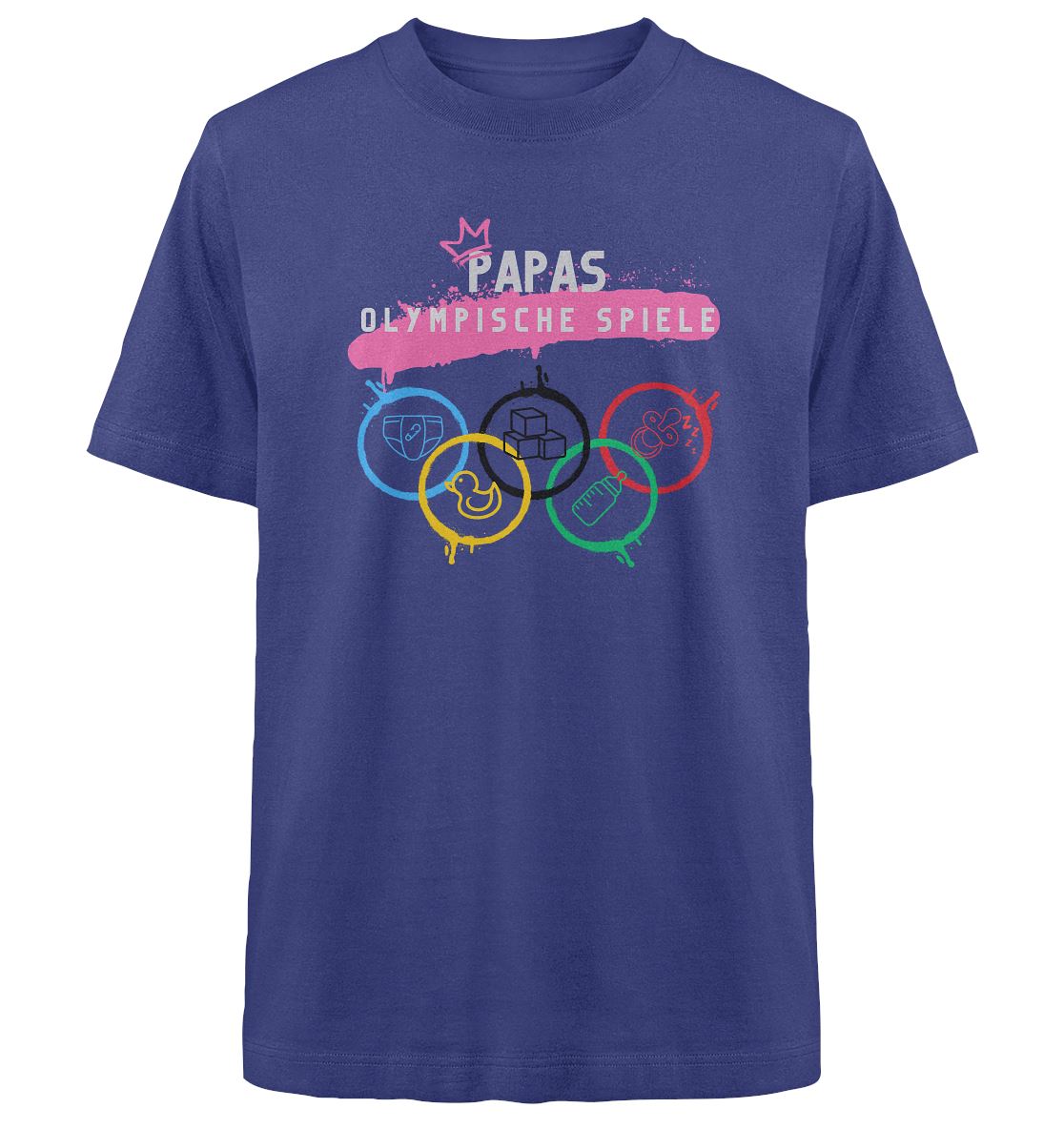 Papa's Olympic Giochi - Shirt biologico pesante di grandi dimensioni